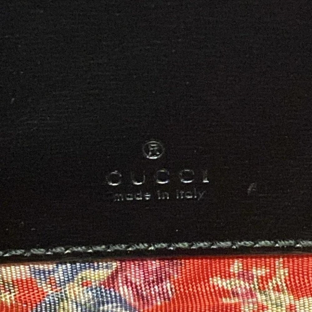 GUCCI GG Marmont/Sherry 536441 Black Green Red Leather Canvas Shoulder Bag - Picture 10 of 14